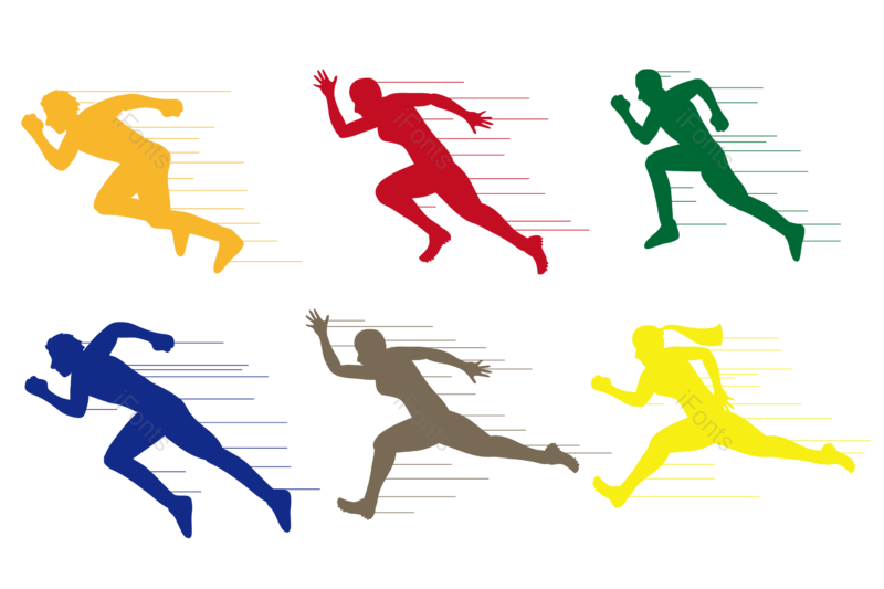 运动剪影图片,奔跑元素,体育比赛PNG,奔跑剪影免抠素材